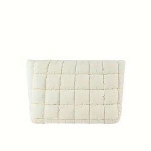 NEW White Puffer Clutch / Make-Up Bag 10”x7.5”